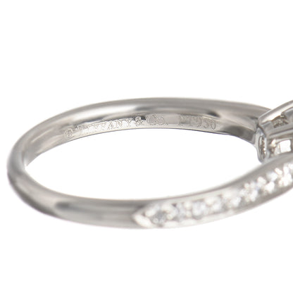 TIF72411071 Crossed four prongs semi-set spade edge straight arm diamond ring 12#