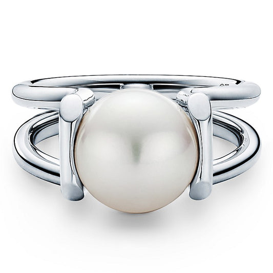 TIF30560279 multi-line forked arm pearl ring 54#