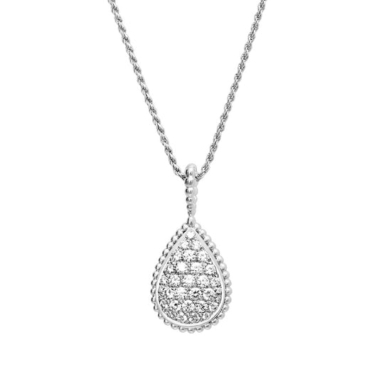 BSL-JCL00932 bead edge water drop full diamond pendant