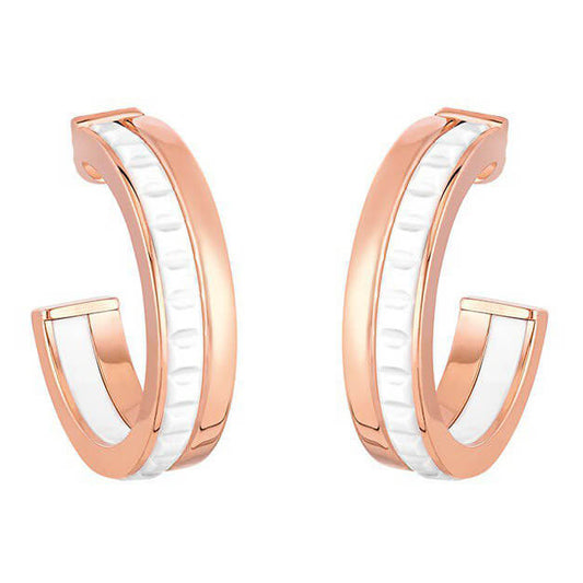 BSL-JCO01017 light gold ceramic chocolate earrings