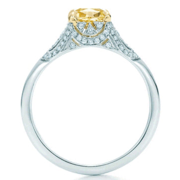 TIF62487330 four-claw cushion-shaped yellow diamond ring 13#