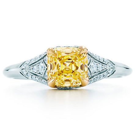 TIF83112318 Cushion Diamond Art Deco Style Diamond Ring 12#