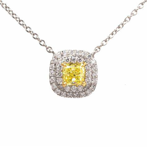 TIF72802878 pillow-shaped two-circle stone chain pendant