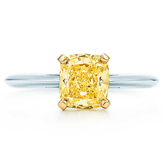 TIF78600113 four-claw light gold straight arm diamond ring 13#