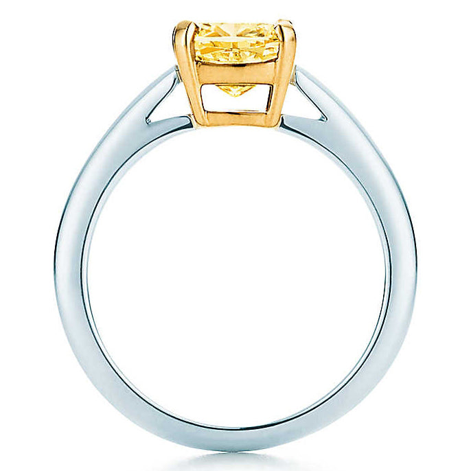 TIF78600113 four-claw light gold straight arm diamond ring 13#