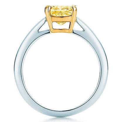 TIF78600113 four-claw light gold straight arm diamond ring 13#
