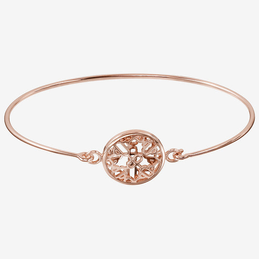 AiHshi-H213427B Hollow Flower Day Round Wave Hollow Bar Bracelet 16#