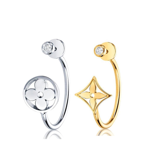 LV-Q85208 light gold flat plum blossom dart earrings