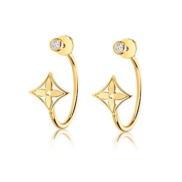 LV-Q96332 light gold flat plum blossom dart earrings