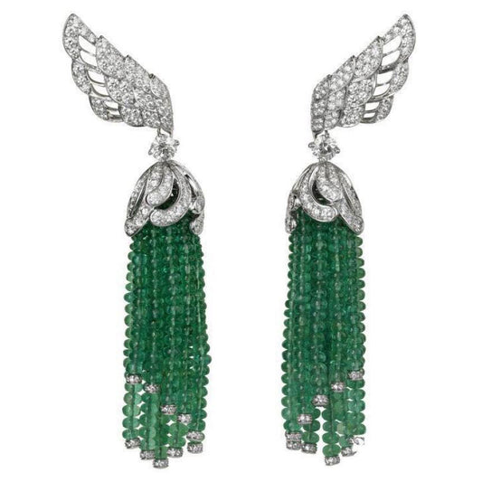 BSL-3674073 green beads, feather ear racket