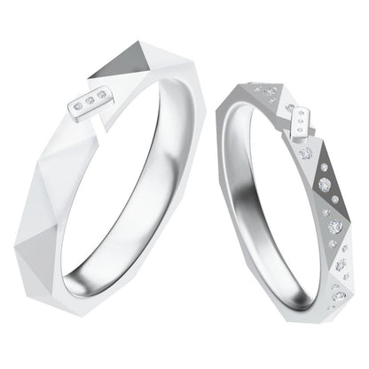 GLF triangular diamond face couple ring