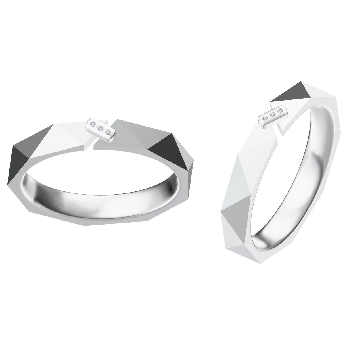 GLF triangular diamond face couple ring