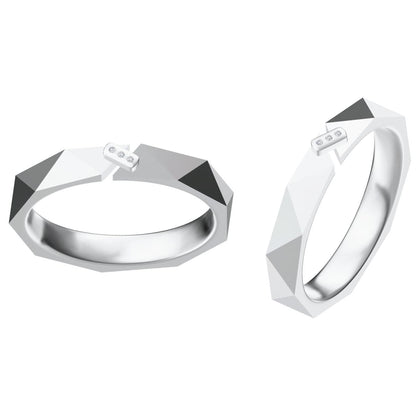 GLF triangular diamond face couple ring