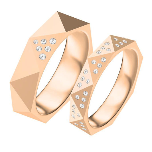 GLF-5347970 Triangular Diamond Pair of Rings