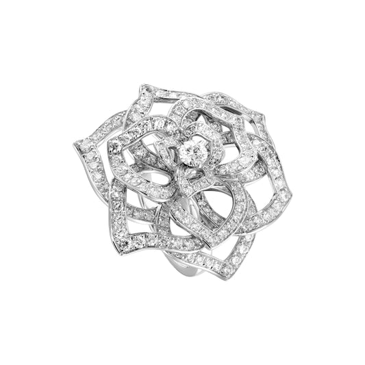 BJ-G34U8800 Stone Ribbon Flower Large Ring
