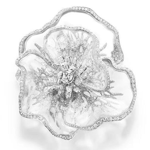 BSL-8521026 Glass Ribbon Large Flower Ring