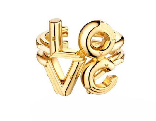 LV-M62845 letters LOVE light gold ring