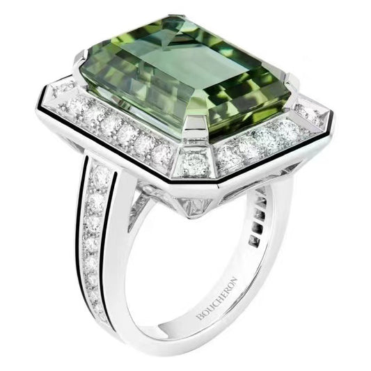BSL-2288031 octagonal diamond surround stone painted epoxy diamond ring
