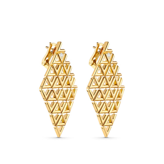 LV-Q96977 triangle logo diamond earrings