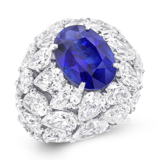 GLF-7018089 egg-shaped main stone water drop full diamond ring