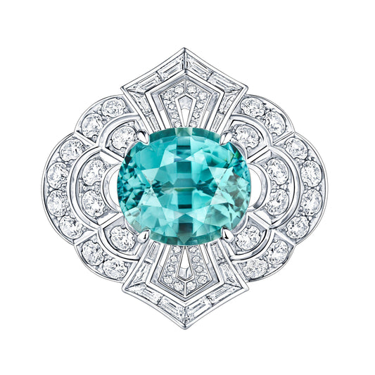 GLF-7988711 egg-shaped stone water wave edge colorful gemstone ring