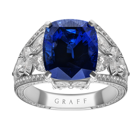 GLF-3604533 Cushion stone four-claw colorful wide hollow ring