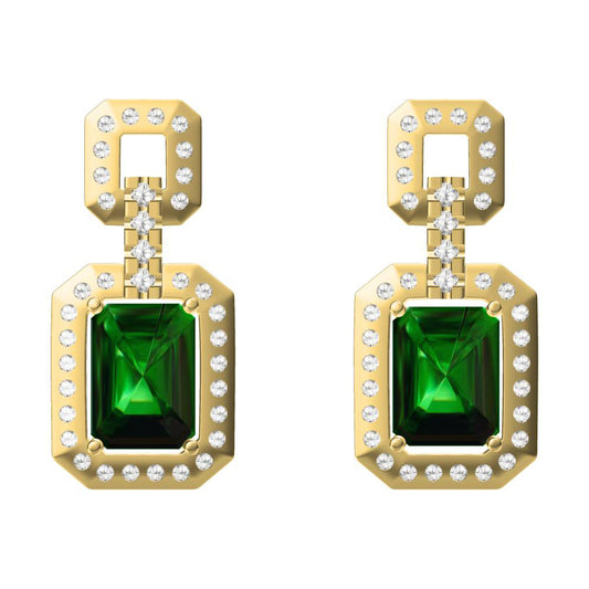GLF-8499438 small octagonal stone earrings