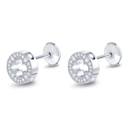 LV-Q96581 9mm wide round four-leaf clover earrings Passepartout