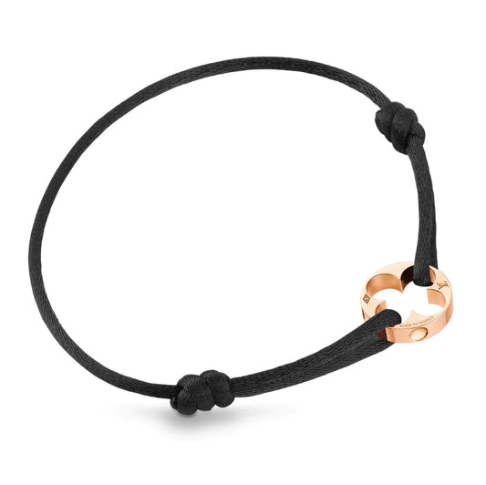 LV-Q95647 Luxuangguang gold four-leaf clover black rope bracelet