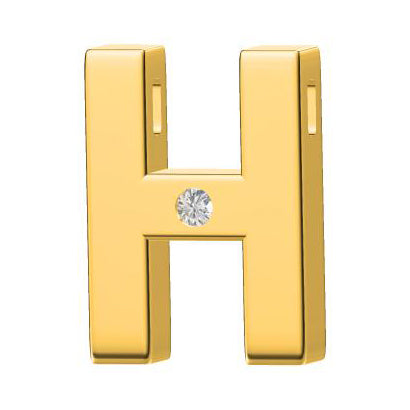 爱H仕-H201198F单钻平面立体H吊坠