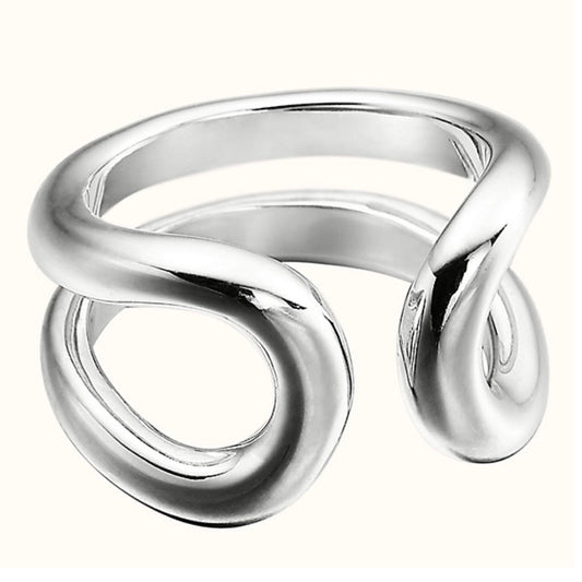 AiHshi-H104834B-U-shaped light gold open ring 13#