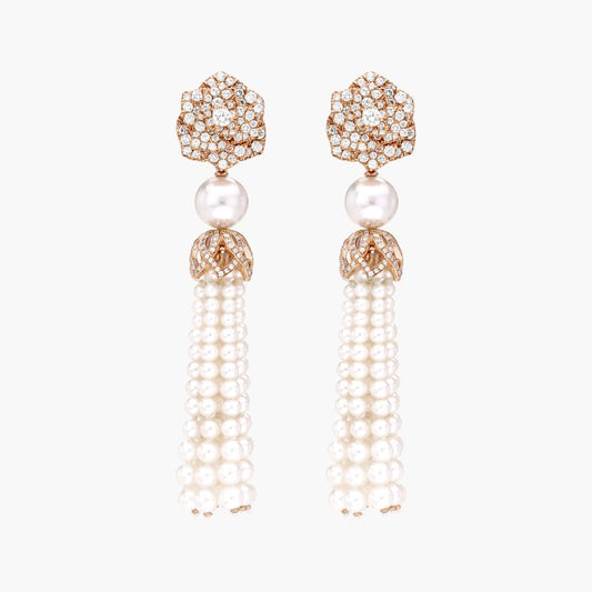 BJ-G38U0071 layered flower pearl earrings