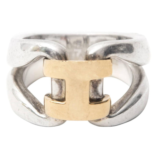 AiHshi-H163534B light gold H double line arm ring 17#