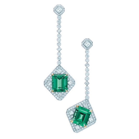 GLF-6319131 diamond shaped long earrings