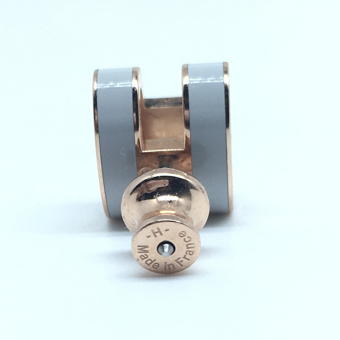 爱H仕-H608001F 12x9.6mm客版滴胶蛋形H耳钉