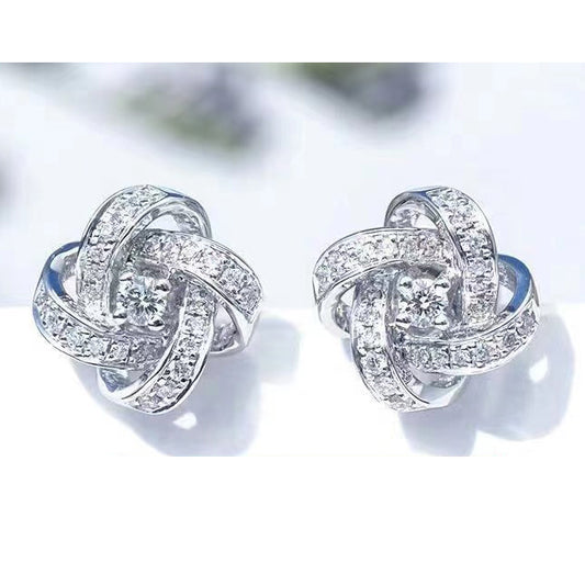 BSL-5058032 ribbon pinwheel earrings