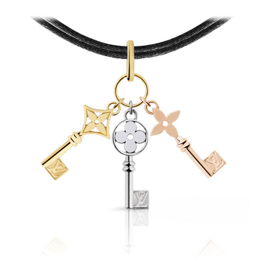 LV-1B3408 light gold three key pendant