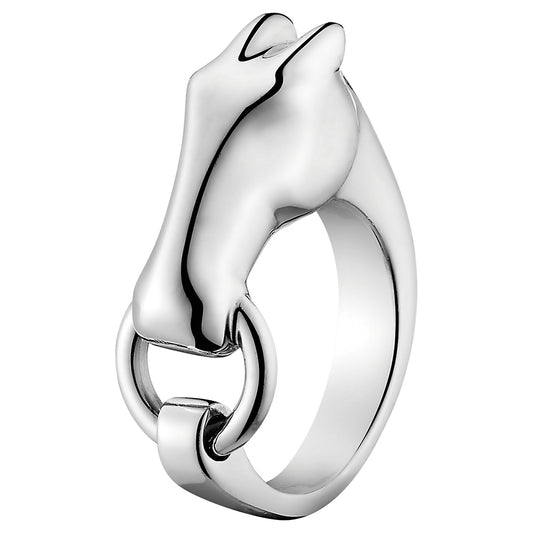 AiHshi-H113603B light gold horse head bite ring 46#