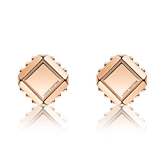 LV-Q96260 8mm high small octagonal light gold earrings