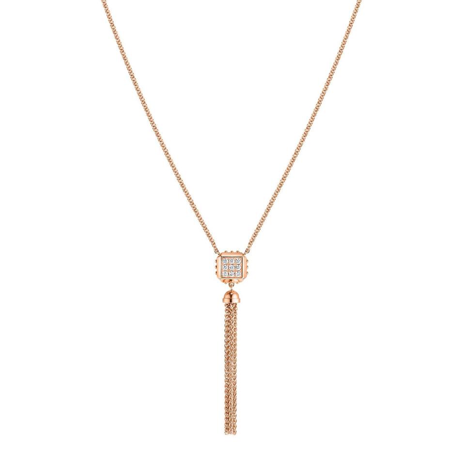 LV-Q93504 small octagonal tassel chain pendant necklace