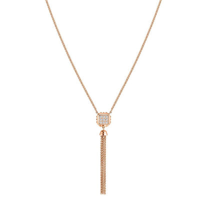 LV-Q93504 small octagonal tassel chain pendant necklace