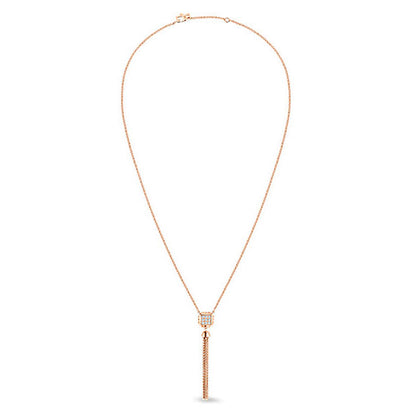 LV-Q93504 small octagonal tassel chain pendant necklace