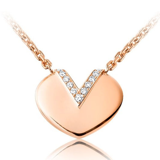 LV-Q93546 heart-shaped V-shaped chain pendant