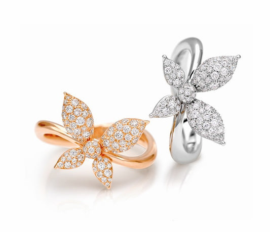 GLF-G548312 faceted dense diamond butterfly ring