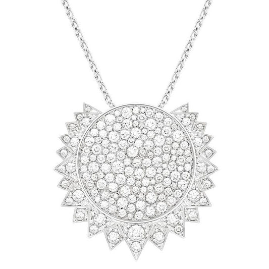 BJ-G33L8G00 sun full diamond bolt chain pendant