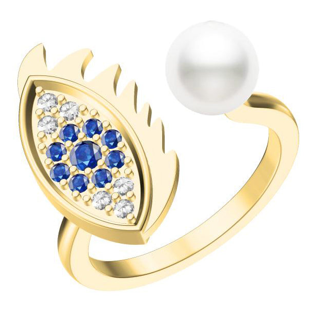 SHL-4980489 sun, eye, pearl ring
