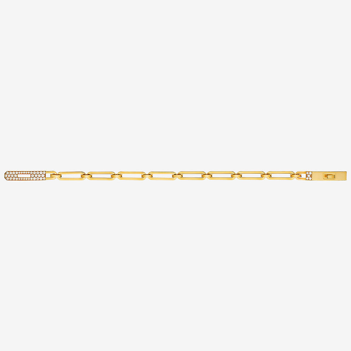AiHshi-H218472B customer version diamond twisted circle light gold chain bracelet