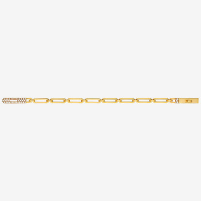 AiHshi-H218472B customer version diamond twisted circle light gold chain bracelet