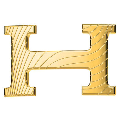 爱H仕-H240933T光金波纹线条H皮带扣