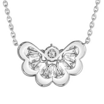 XB-818351-1001 Water Wave Lace Tie Chain Pendant Necklace